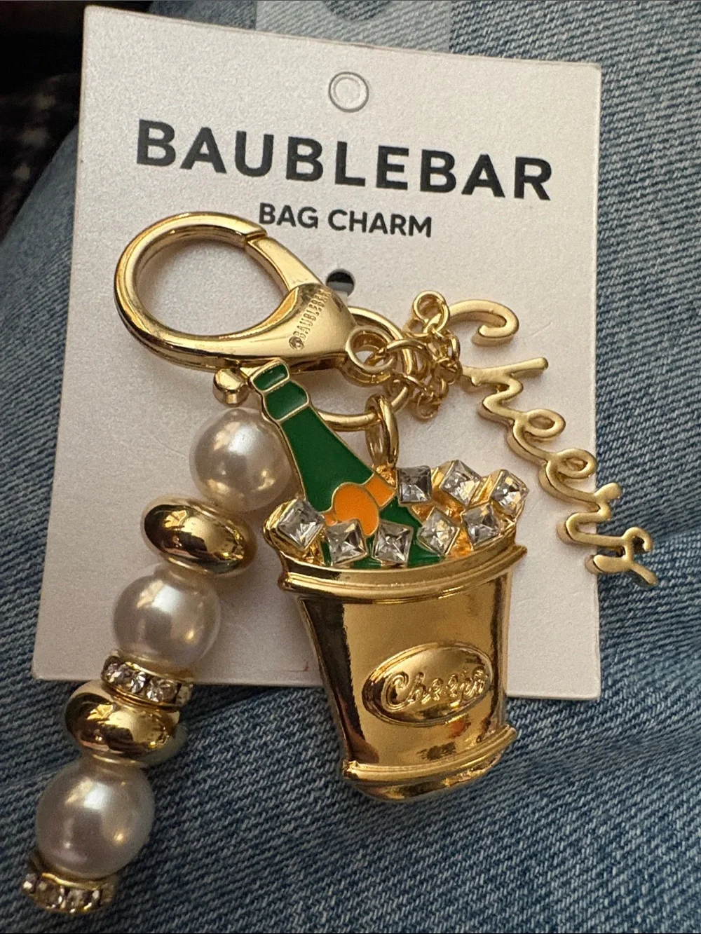 Baublebar Cheers Champagne bag charm